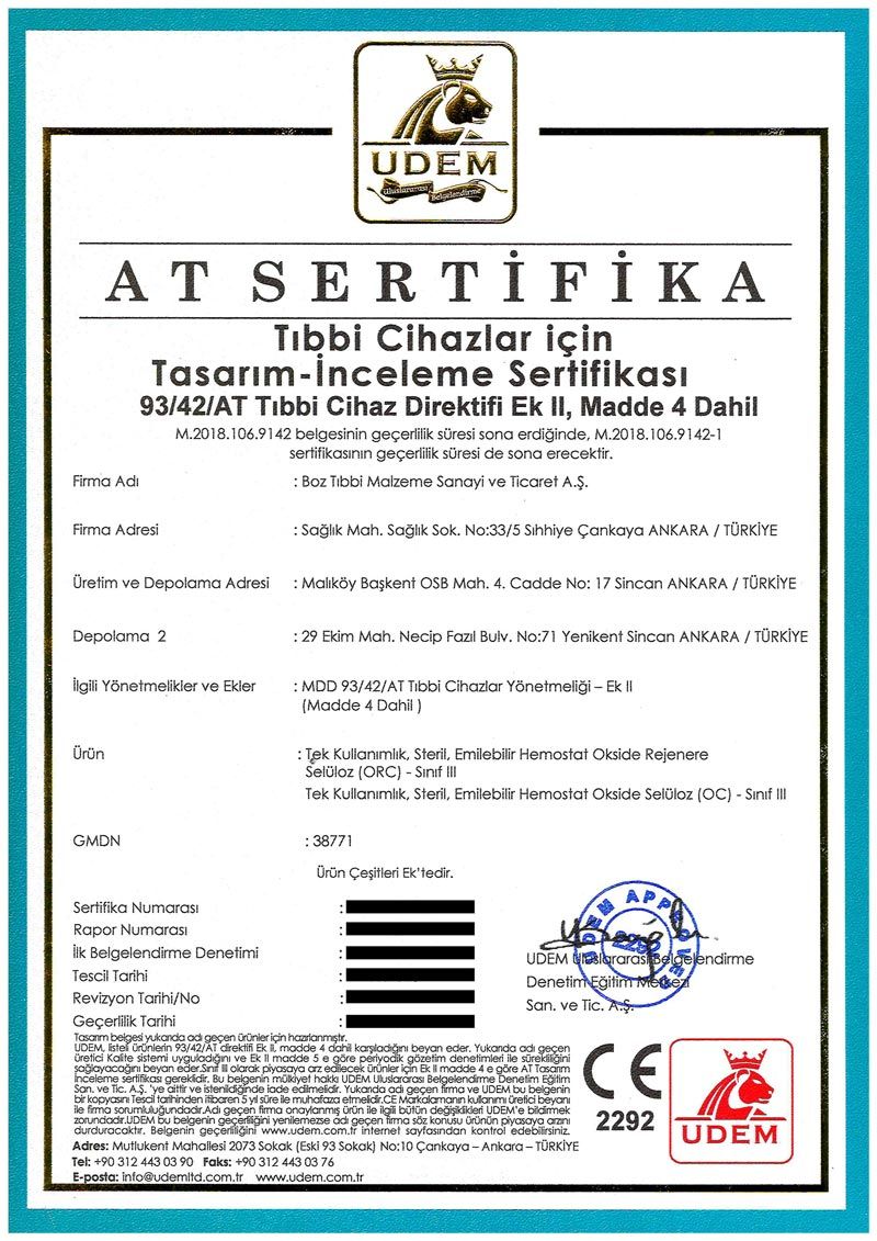 Quality Policy Boz Tibbi Malzemeler