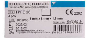 Teflon Pledget Non-Absorbable and Non-Woven White Surgical Polytetrafluoroethylene (PTFE) Pledget - Emilebilir, Dokunmamış ve Beyaz Plejit Keçe Açık Mekik - Boz Tıbbi Malzeme