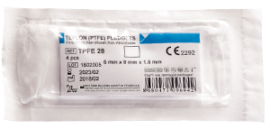 Teflon Pledget Non-Absorbable and Non-Woven White Surgical Polytetrafluoroethylene (PTFE) Pledget - Emilebilir, Dokunmamış ve Beyaz Plejit Keçe Poşet Mekik - Boz Tıbbi Malzeme